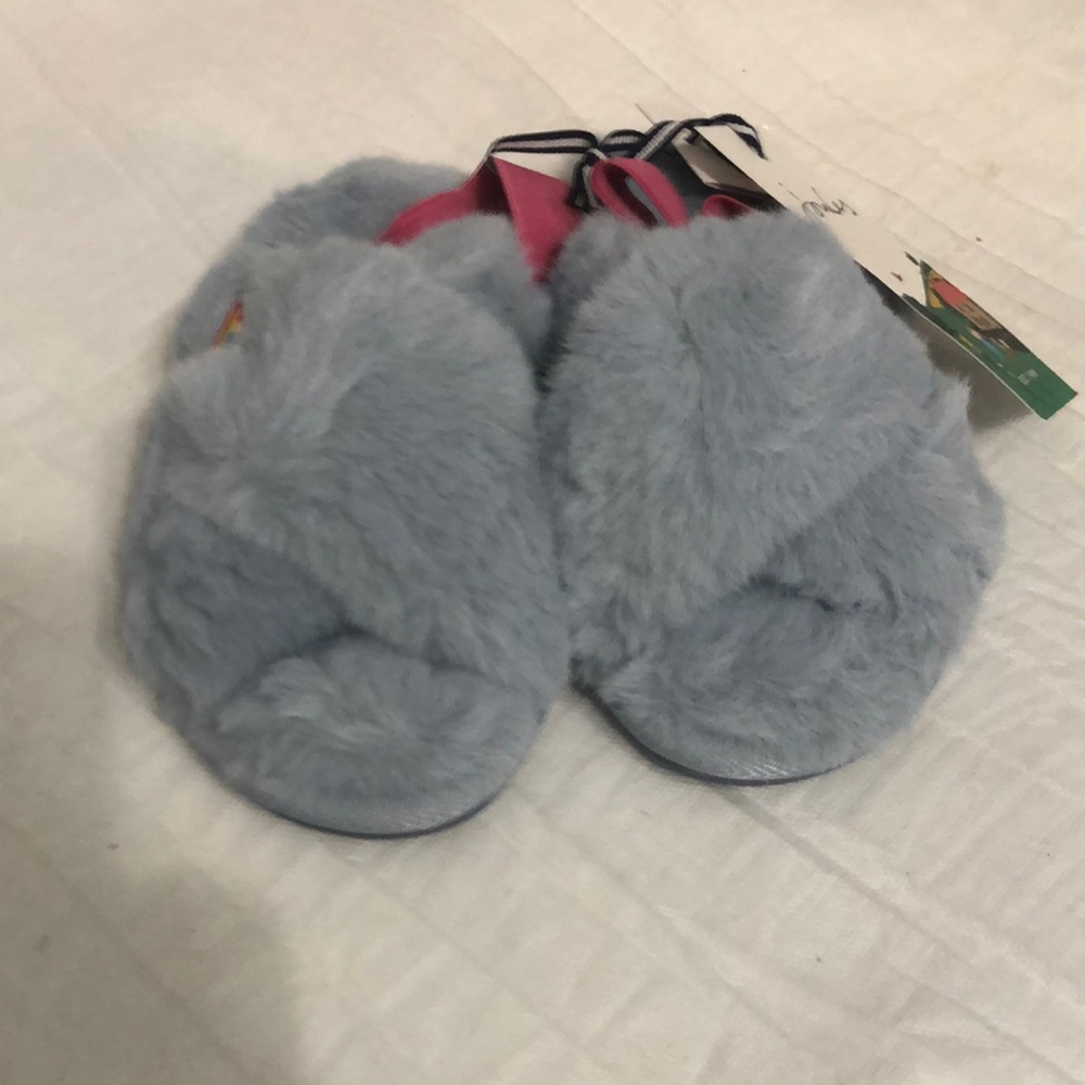 Joules Kids Crisscross Slippers in Light Blue size L 13-1